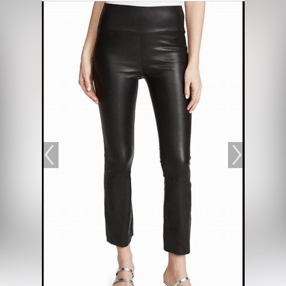Sprwmn cropped leather pull on pant - Picture 2 of 6